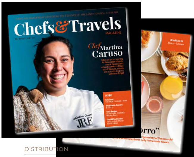 Chefs & Travels Magazine cover featuring chef Martina Caruso